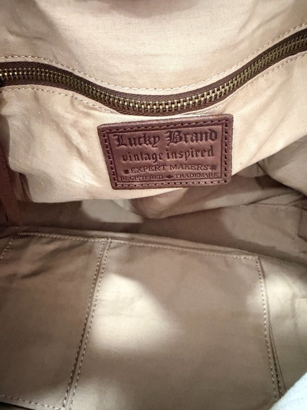 Lucky Brand Vintage Inspired Patchwork Leather Hobo Shoulder Bag - Picture 8 of 8